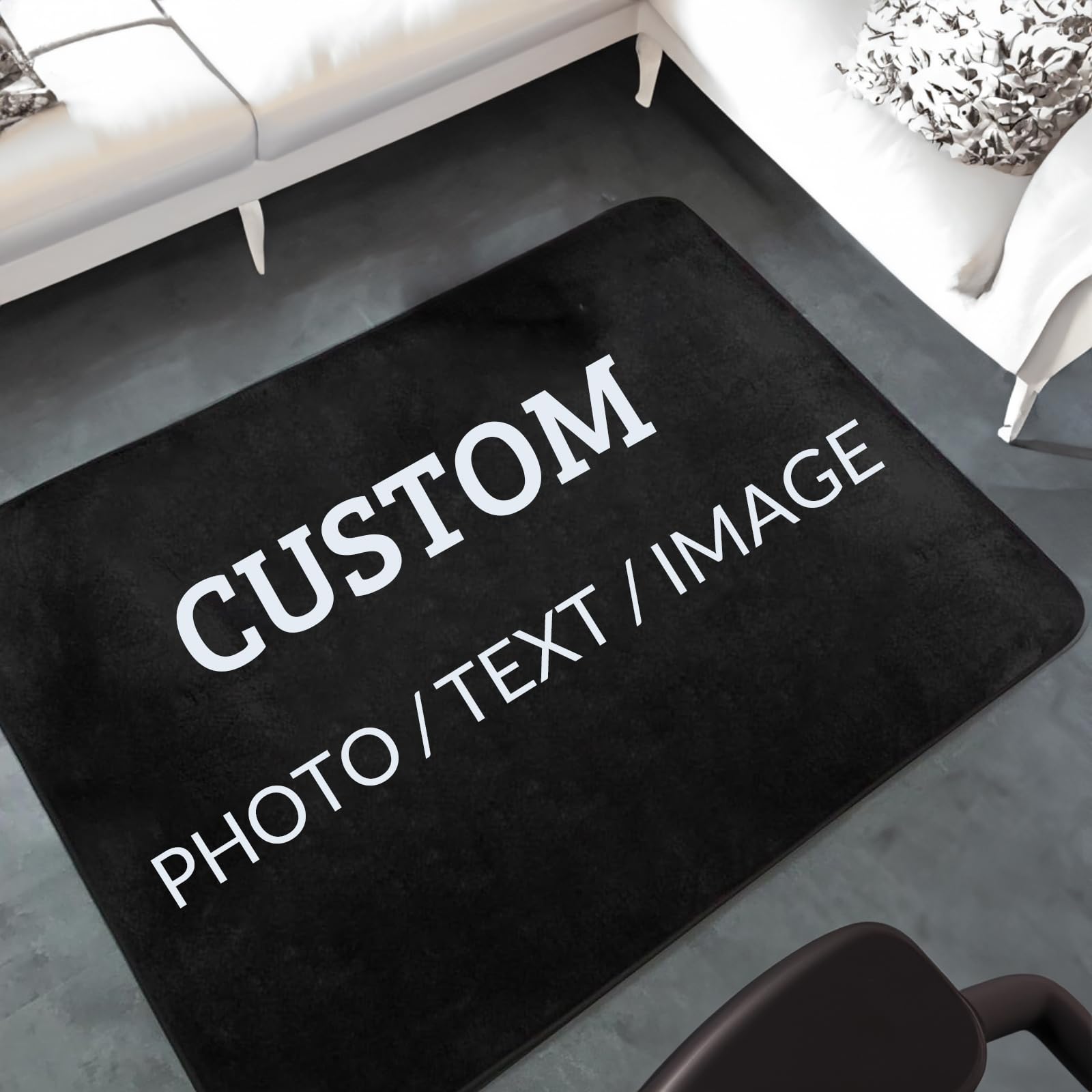 Custom Rug with Logo for Bedroom Personalized Rugs Add Your Own Photo Text Customized Area Carpet Anti Slip Washable Door Mat Decoration for Home