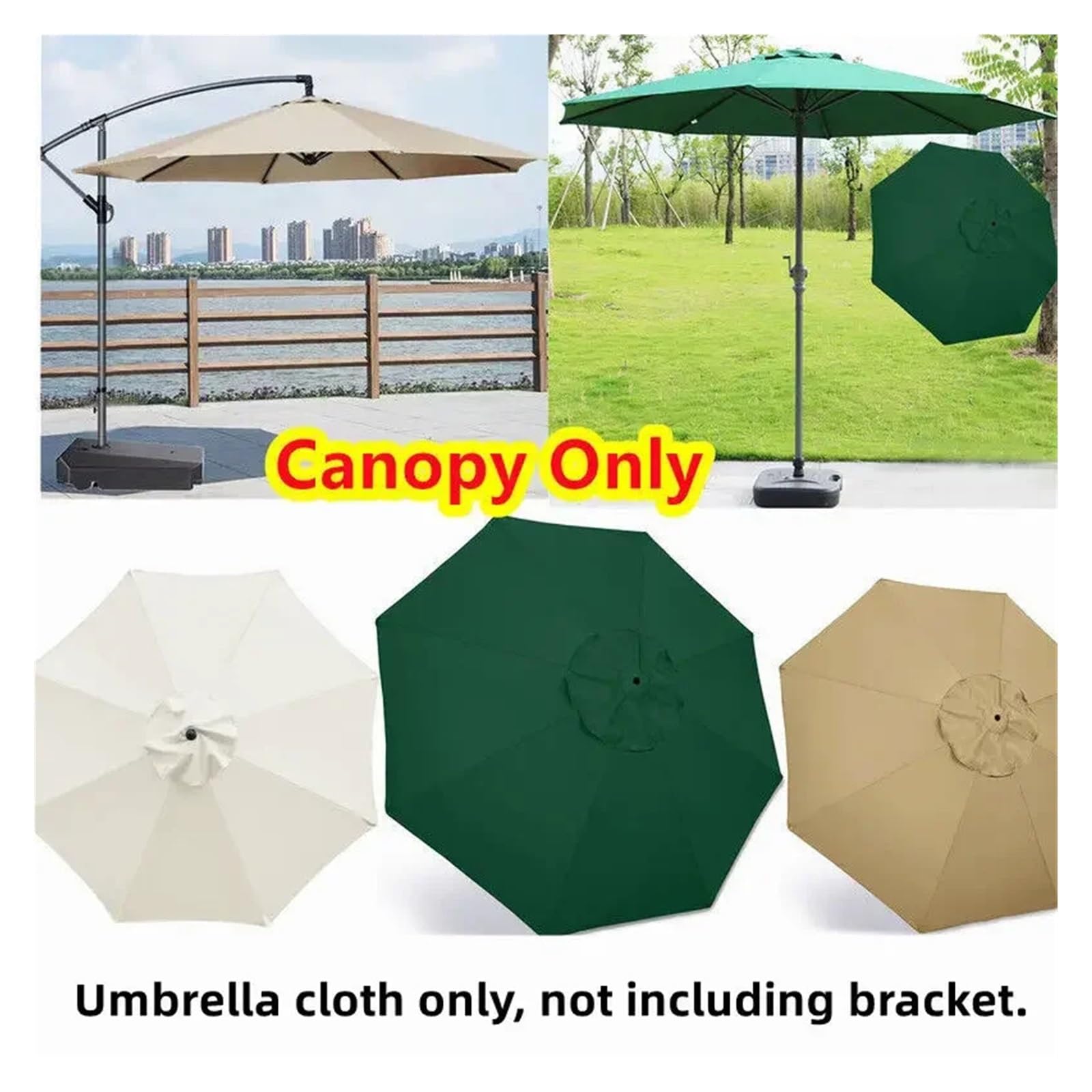 1 szt. Materiał na parasol zewnętrzny Wymienna tkanina (wspornik żeberkowy nie wchodzi w skład zestawu) Tkanina ogrodowy(Black,2M 6 Ribs)