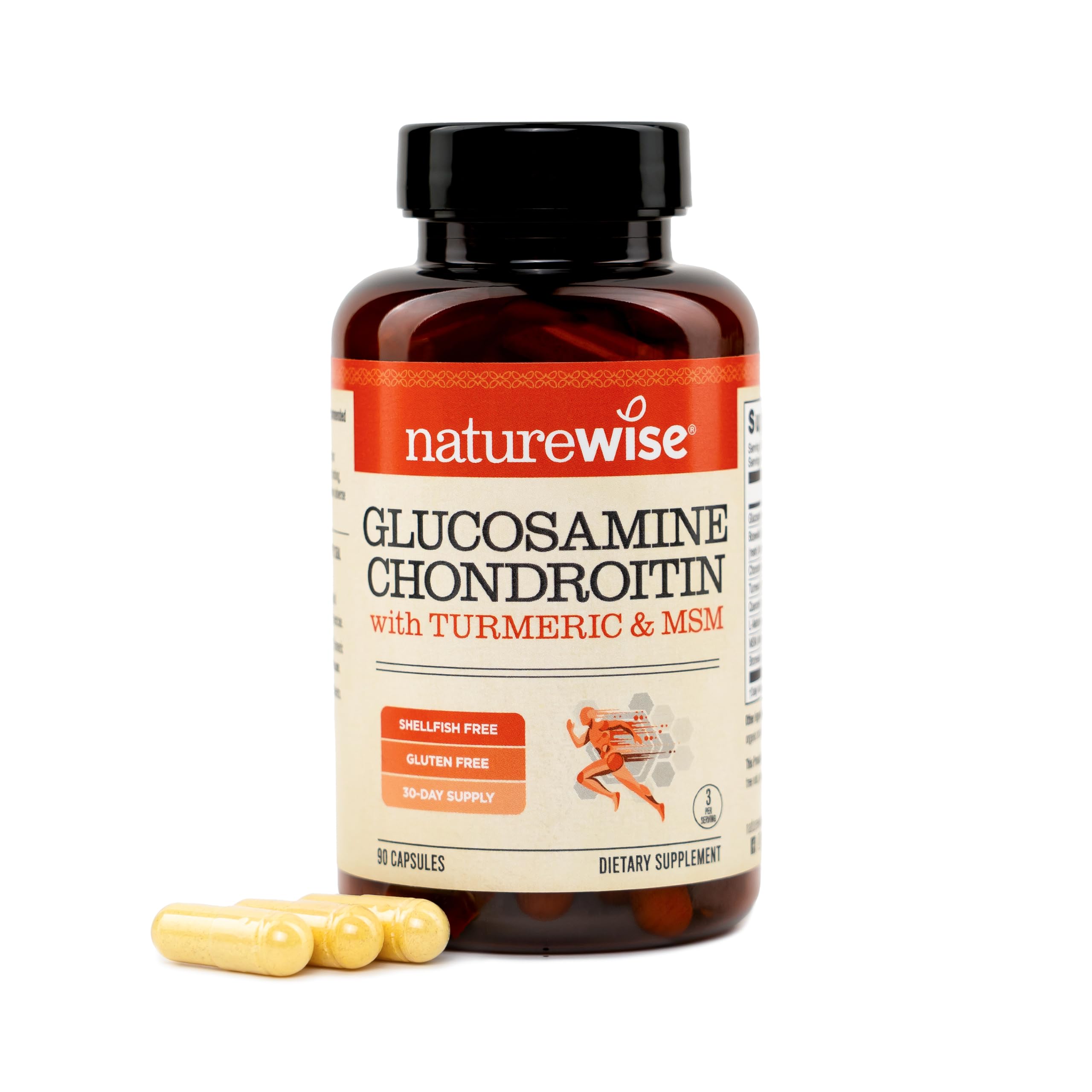 NatureWise Glucosamine Chondroitin Turmeric MSM Joint Support - 90 Capsules