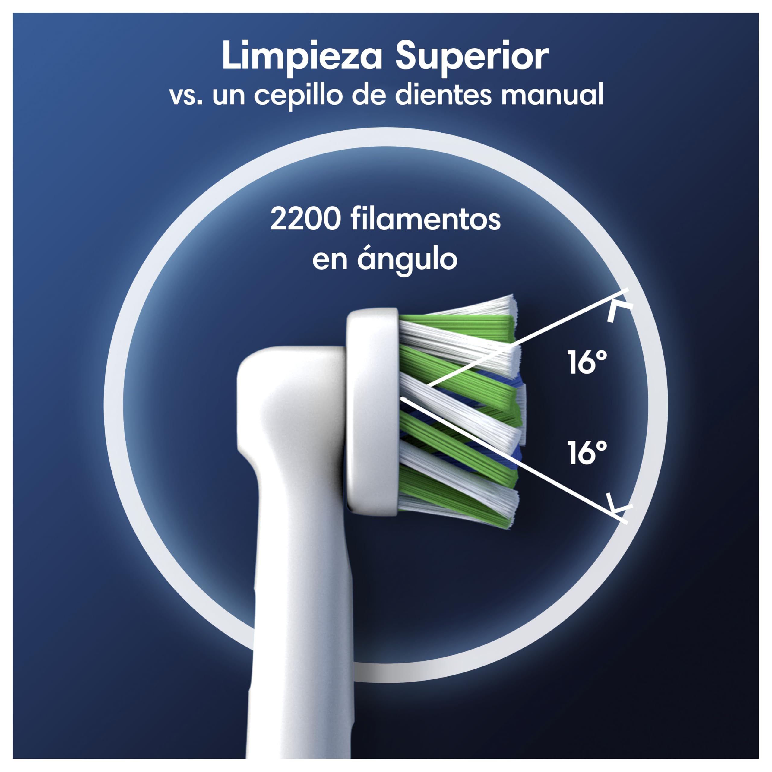 Oral-B Pro CrossAction Cabezales de Recambio Originales, Blanco, Pack de 16 | Recambios para Cepillo Eléctrico Oral B Pro, con Indicador de Uso y Filamentos en Forma de X para Una Limpieza Profunda