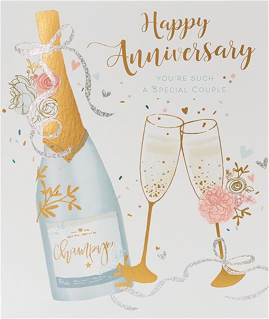 Anniversary Card for Special Couple with Envelope - Champagne Bottle and Flutes Design, by UK Greetings