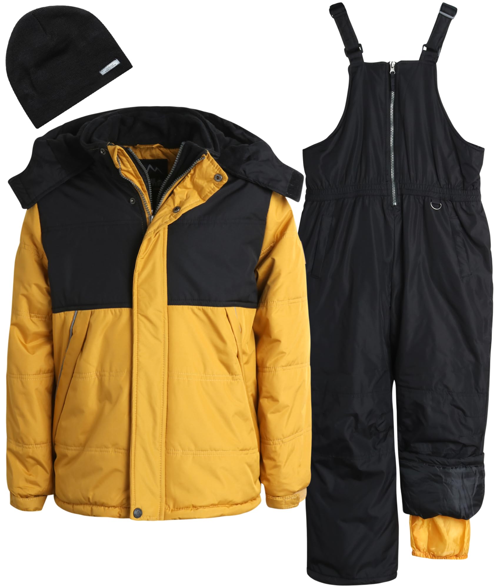 ixtreme boys snowsuit set - 2 piece heavyweight insulated ski jacket and snow pants overall bibs for boys sizes 4-18