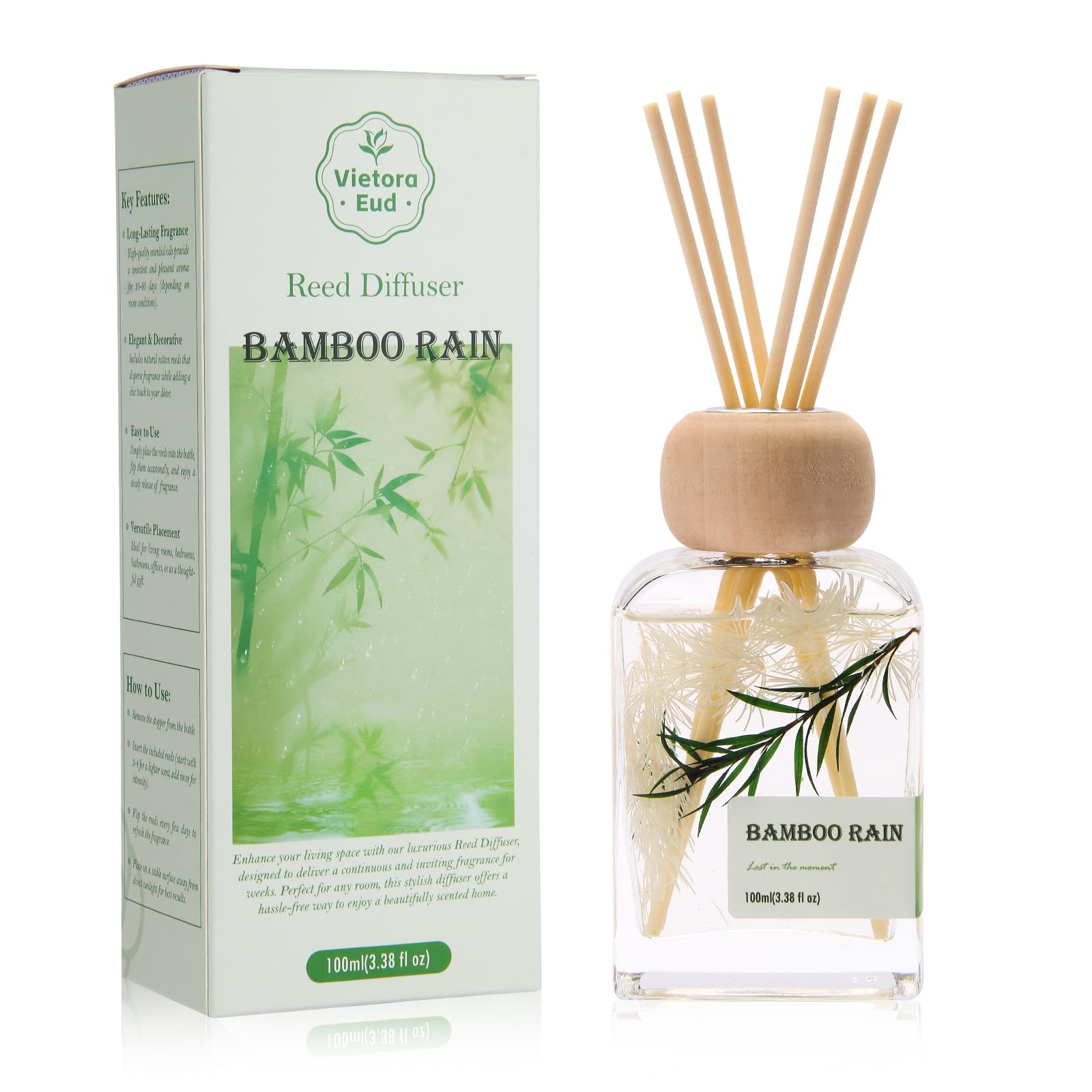 Bamboo Essential Oil Reed Diffuser - 3 34 Fl Oz Luxury Hotel Collection Diffuser Oil Inspired by Ritz