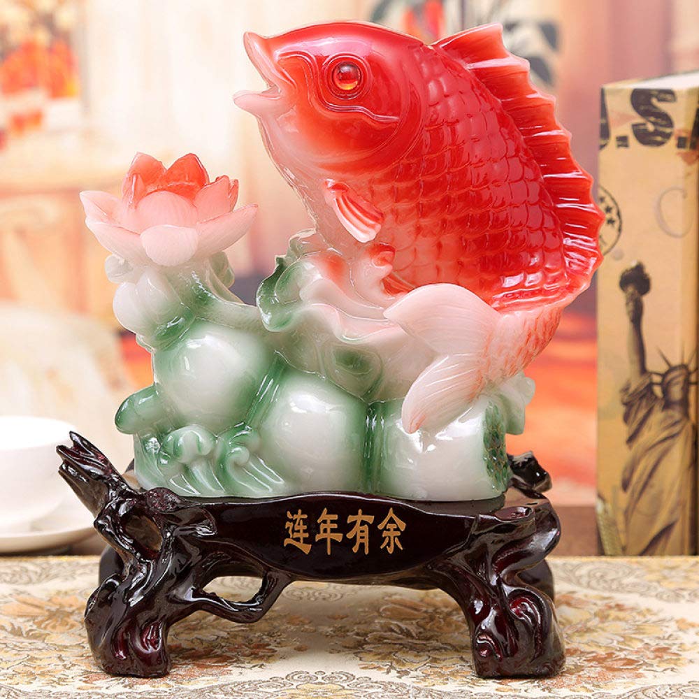 Cadeau artistique poisson lotus en résine déco famille et couples