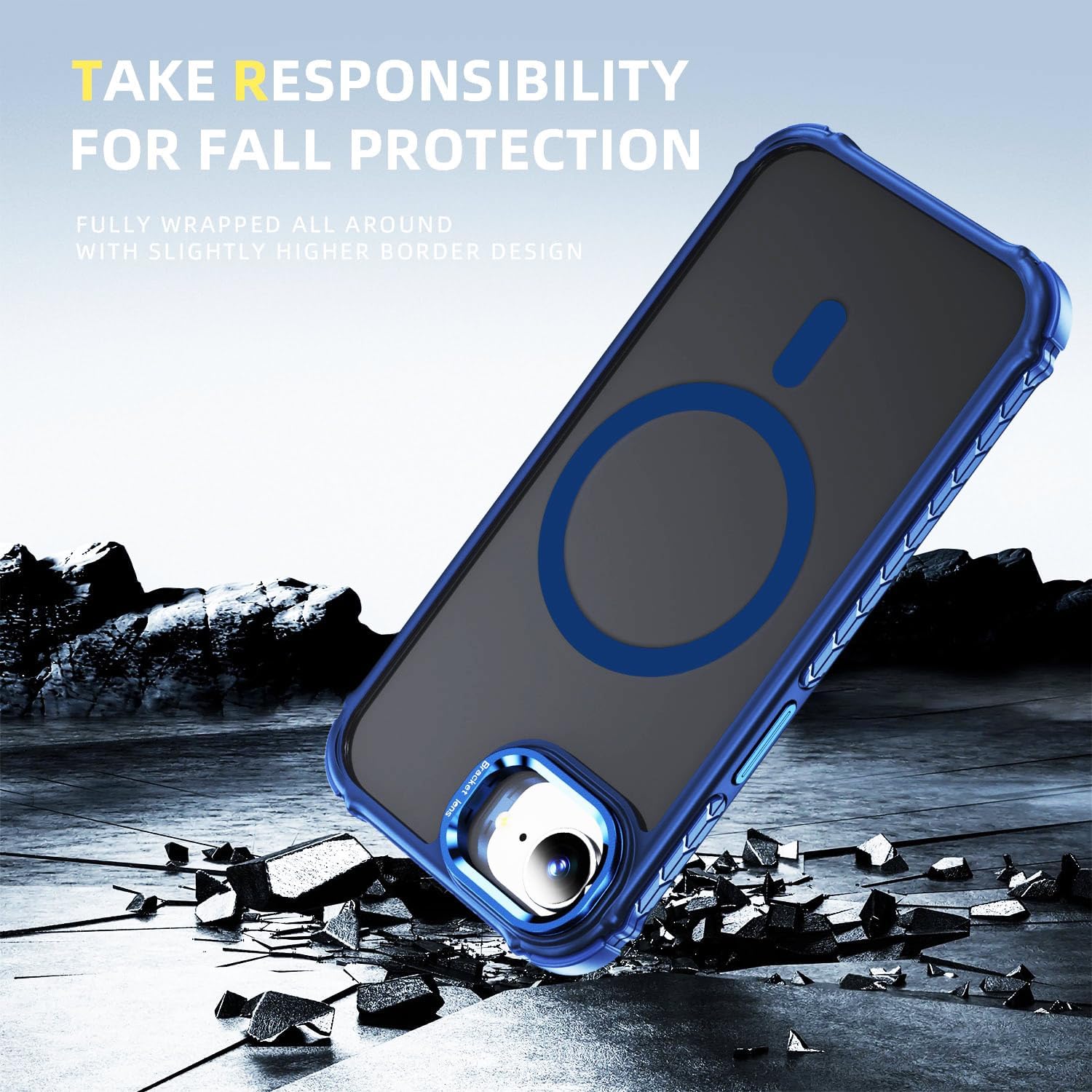 for iPhone 16e Case Magnetic ; 6.1'',with HD Screen Protector, [ Compatible Fast Wireless Charging], for iPhone 16E Case - Blue