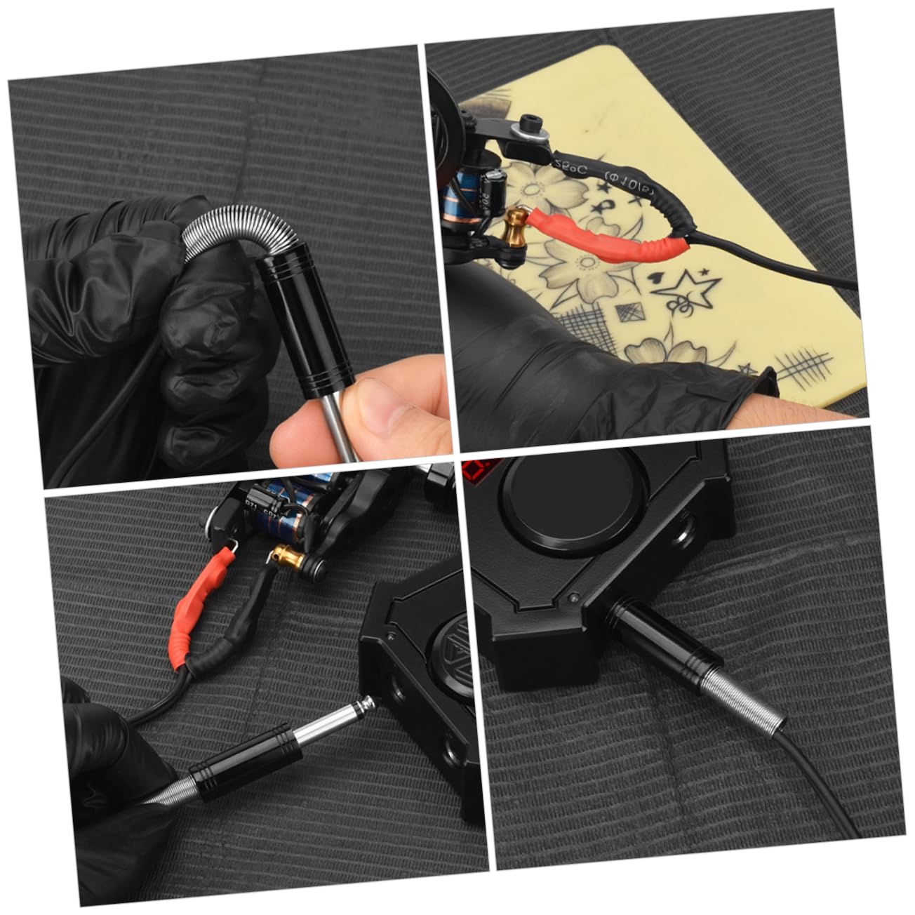 PACKOVE Hochflexibles Silikon Clip Kabel mit Doppeltem Kern Hohe Elastizität und Langlebige Stahlplatte für Tätowierstift Geeignet zum Tätowieren mit Einzigartigem Hakendesign