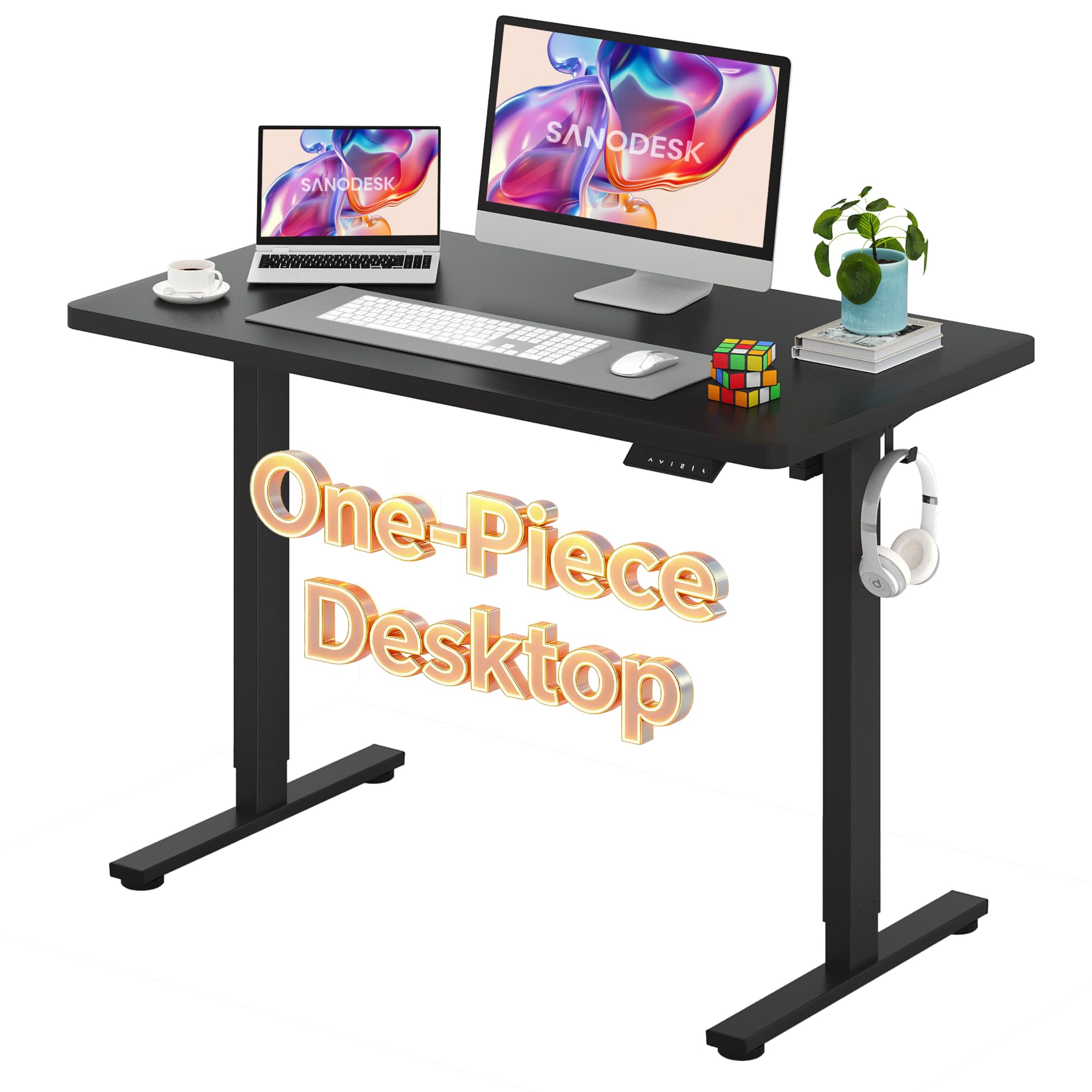 SANODESK One-Piece Electric Height Adjustable Standing Desk 48''x 24''