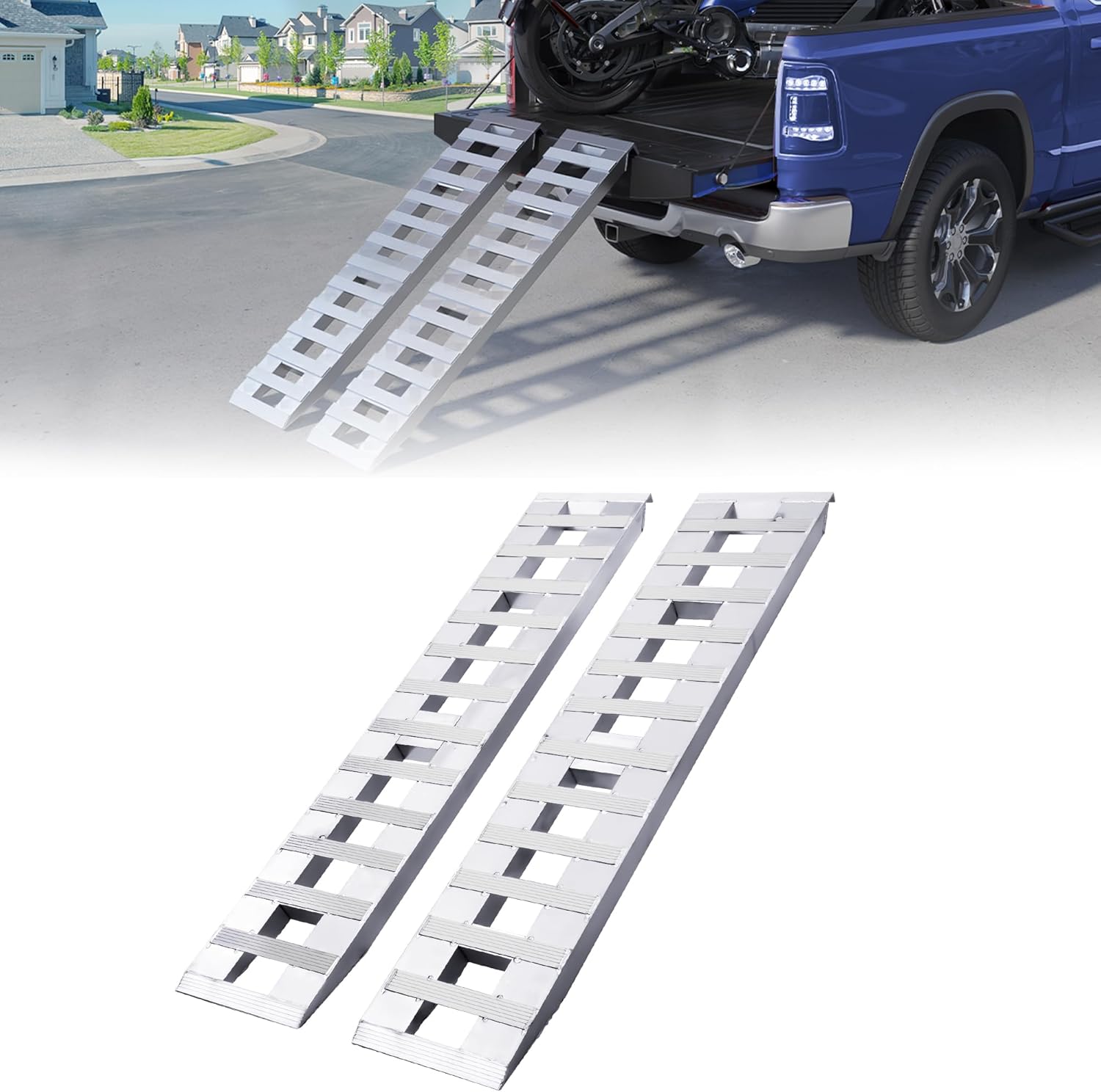 YINTATECH Heavy Duty Aluminum Loading Ramps for Trailer Carrying, 60" x 12", 6000lbs, 2pcs