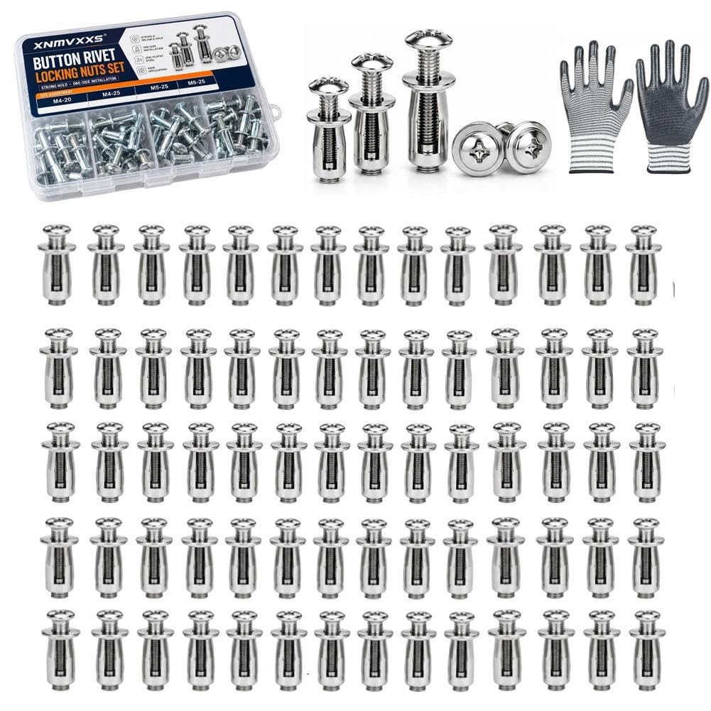 Button Rivet Locking Nuts Set Tuercas De Bloqueo Tipo Remache De Botón