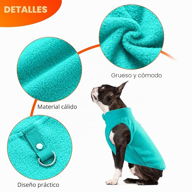 Foto 4 de 7 de PETCUTE Chaqueta para Perros,Chaleco de Forro Polar para Perro,A Prueba de Viento Ropa para Perros…