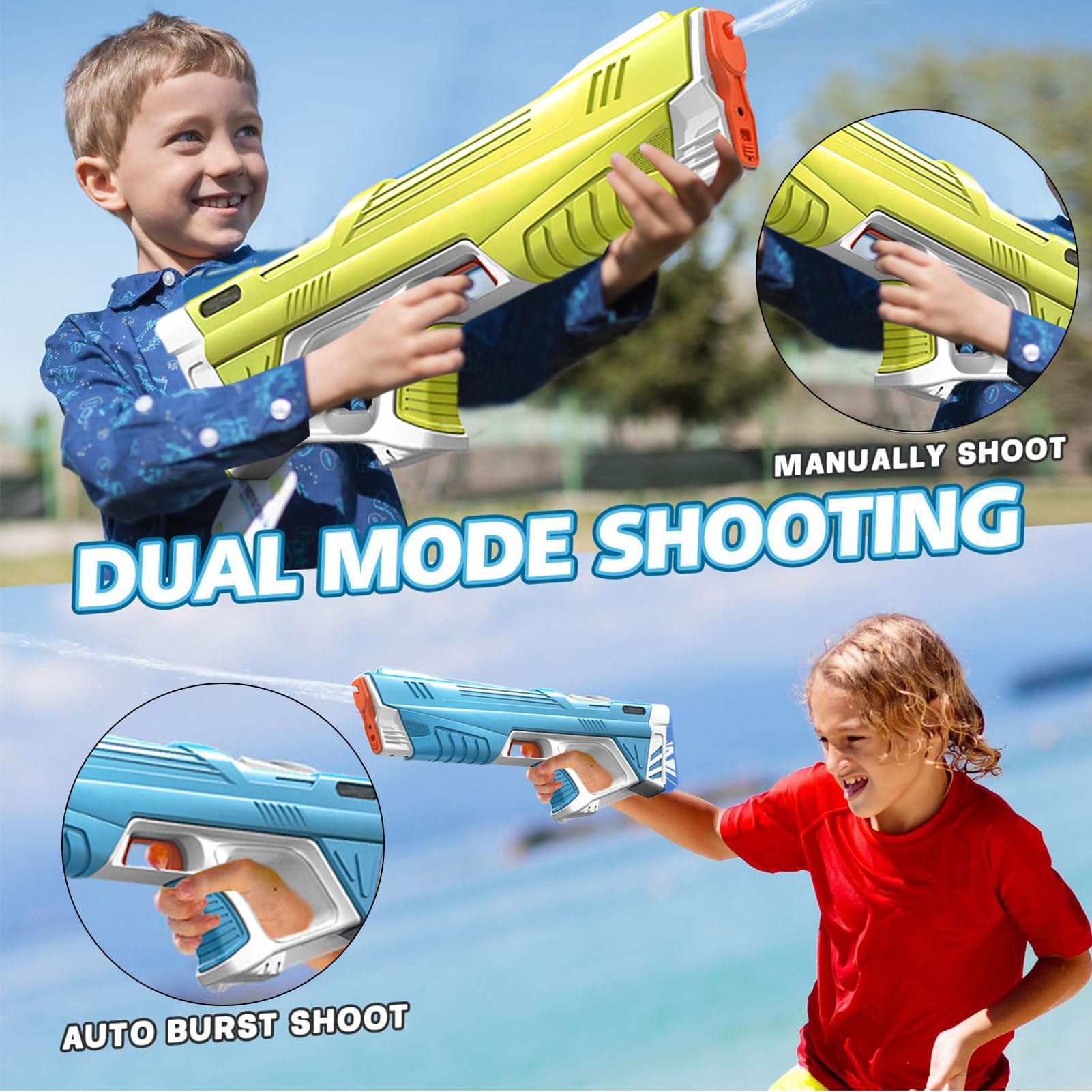 Pistola ad acqua elettrica per adulti e bambini, pistola ad acqua elettrica, pistola ad acqua grande portata, giocattolo pistola ad acqua per bambini