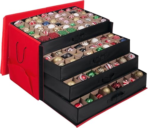 GOODLYGHTS Aufbewahrungsbox für Weihnachtsdekoration, für bis zu 192 7,6 cm groß