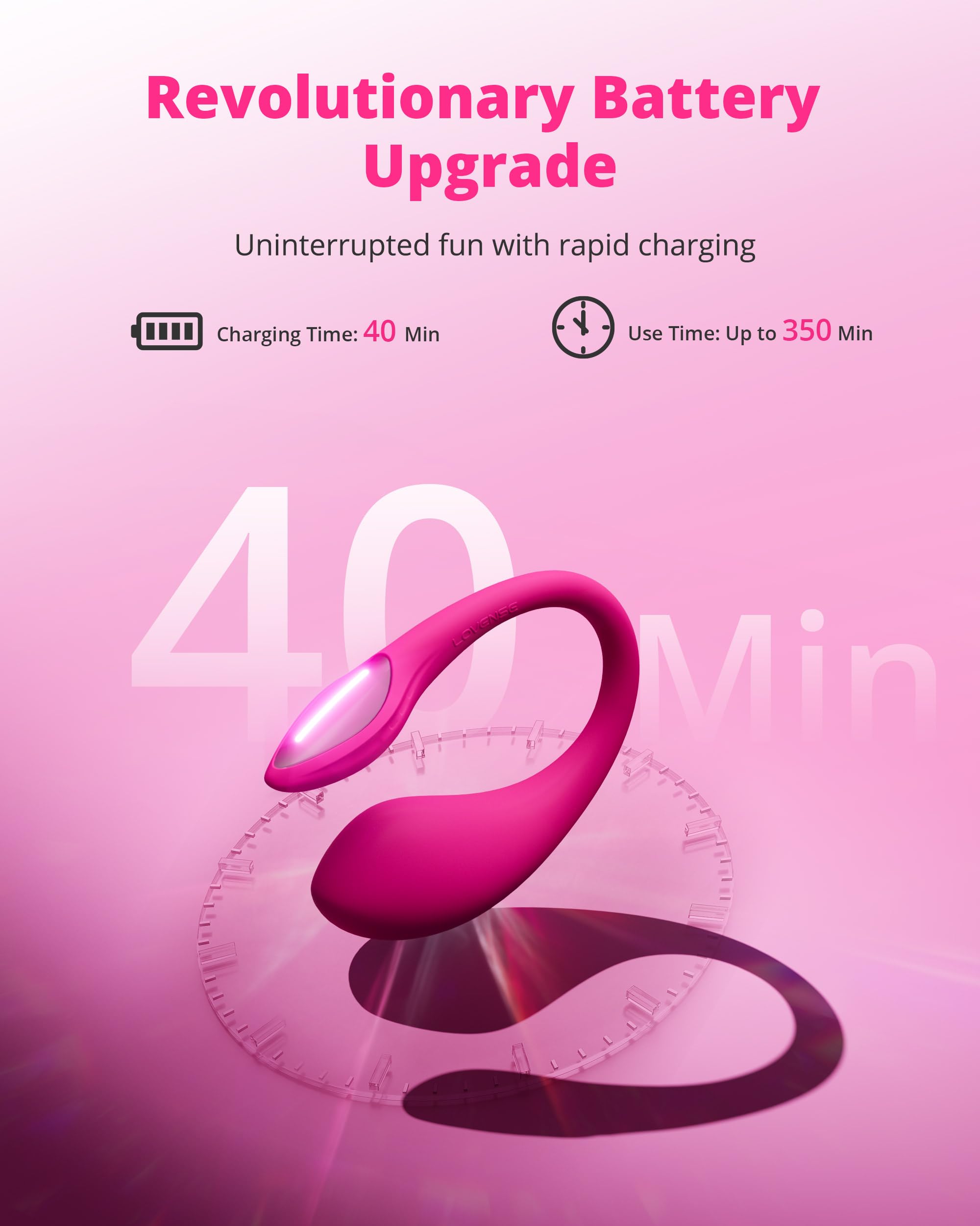 LOVENSE Lush 4 G spot Vibrator Couples Sex Toys, Powerful Wearable Egg Vibrators APP Remote Control Long Distance Adult Sex Toys & Games with LED Light, IPX7 Waterproof, Discreet, Rose