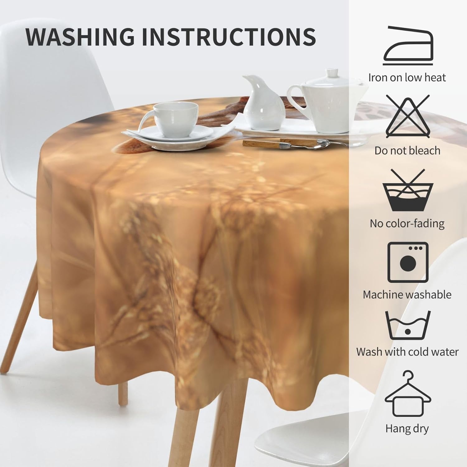 Animal Giraffe Print3 Print Wrinkle Free Dining Table Cover for Birthday Party Farmhouse Tablecloths Up to 60 x 60 Inches