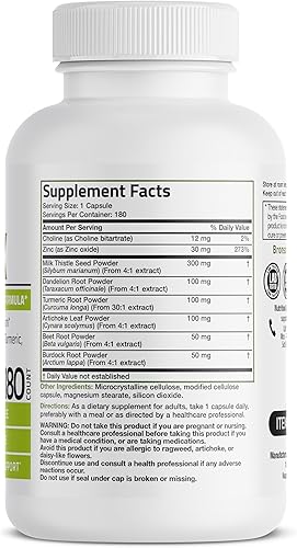 Miniatura 10 de Bronson La fórmula avanzada de desintoxicación y limpieza del hígado apoya la función hepática saludable con cardo mariano, raíz de diente de león,