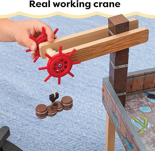 Miniatura 8 de KidKraft Pirate's Cove - Juego de barco de madera con luces y sonidos, piratas y accesorios de 17 piezas, regalo para mayores de 3 años