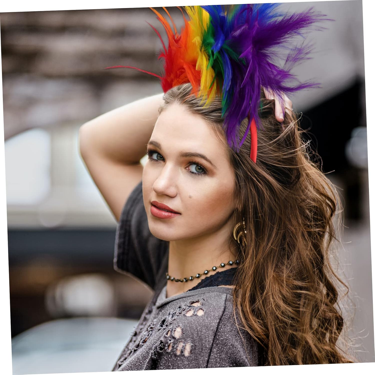 5ピース フェザーヘッドピース レディース ヘッドピース フェザー ウェディングヘッドウェア フェザーヘッドバンド パーティーヘッド