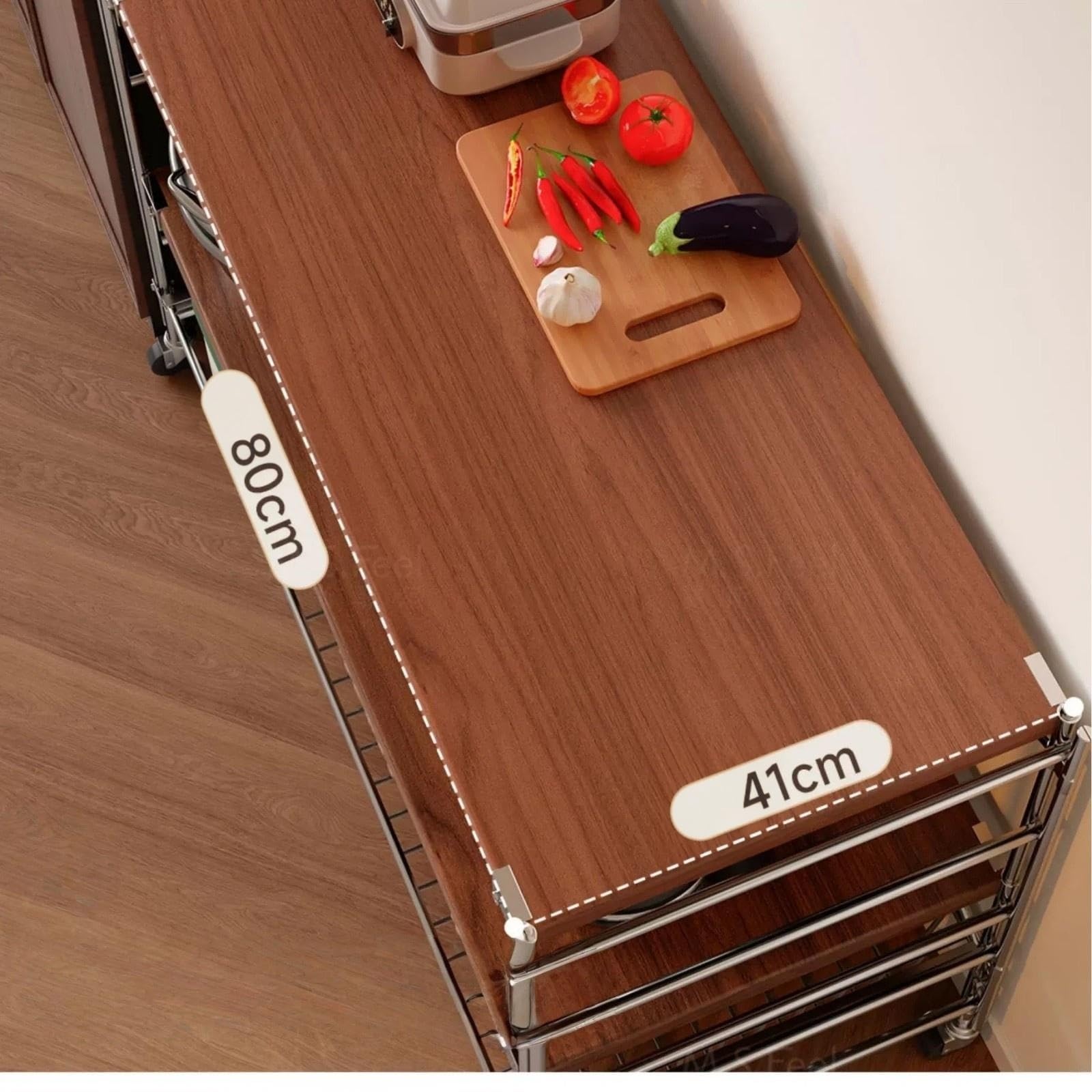 Pranzo Carrello multiuso con rotelle for cucina, mobile a più livelli