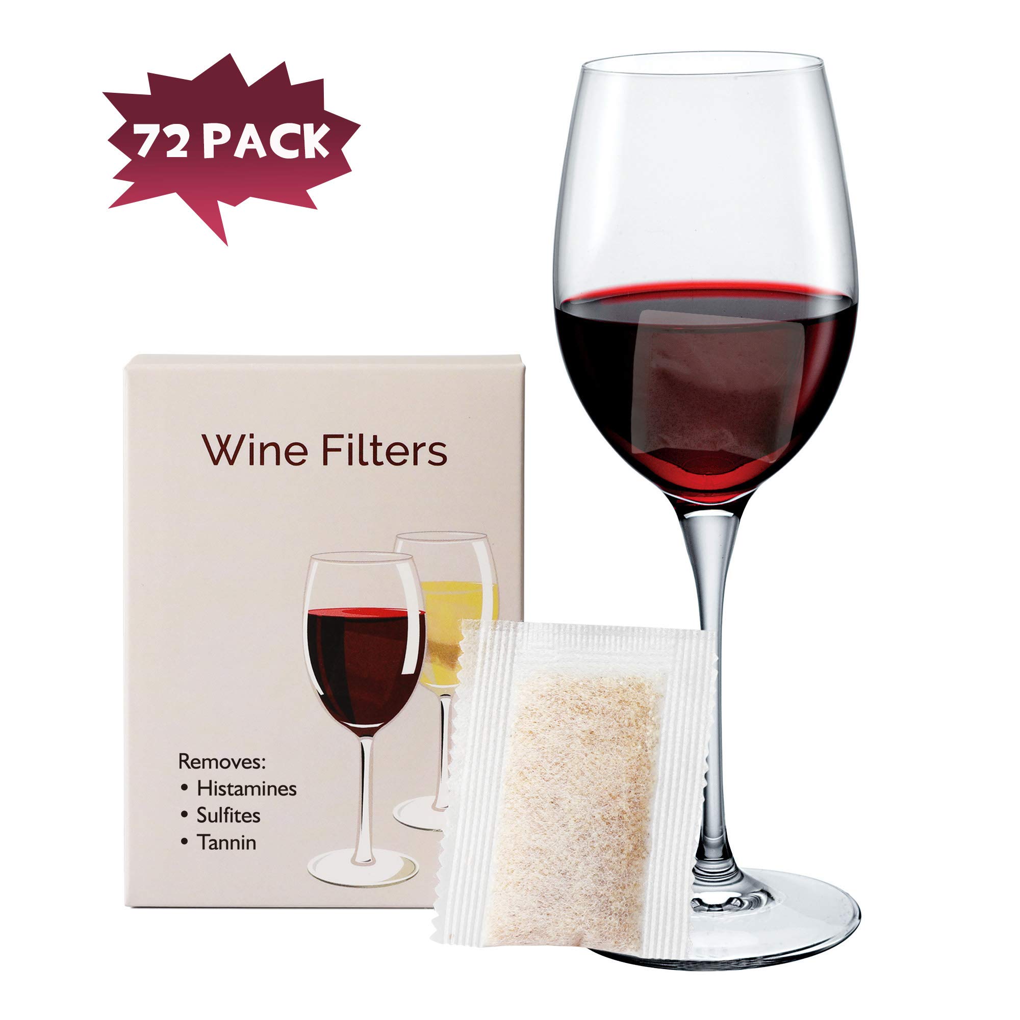 Buy YARKOR Wine Filter Can Stops Red Wine Headaches Nausea (72 Packs