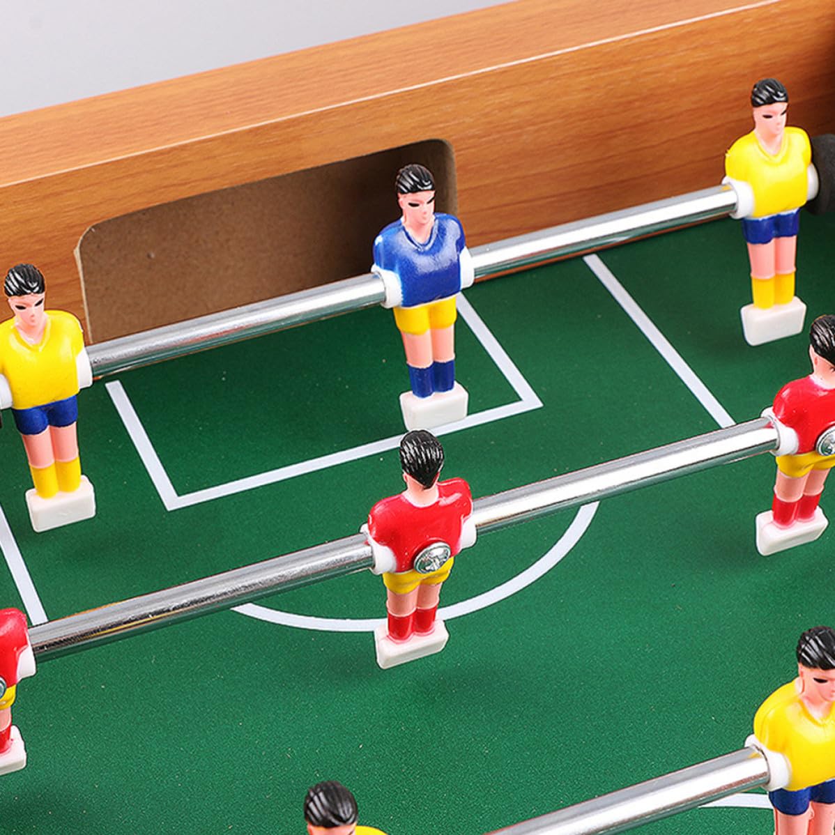 Mini Calcio Balilla da Tavolo in Mdf Sei Aste e Striscia Punteggio, Gioco da Tavolo Portatile e Adulti, per Serate in Famiglia