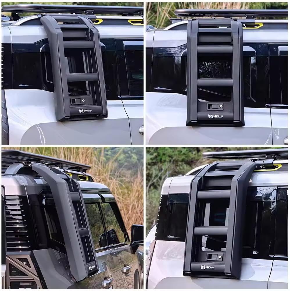 Black Foldable Side Roof Rack Side Access Ladder Fits for Chery Jetour Traveller 2023 2024