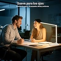 Vista 2 de Lámpara de escritorio LED White Crown regulable, lámpara de mesa para lectura con puerto de carga USB, 5 modos de iluminación, control sensible