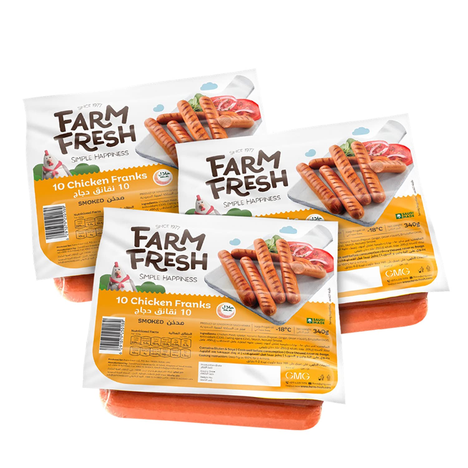 Farm Fresh Chicken Franks 3 x 340g
