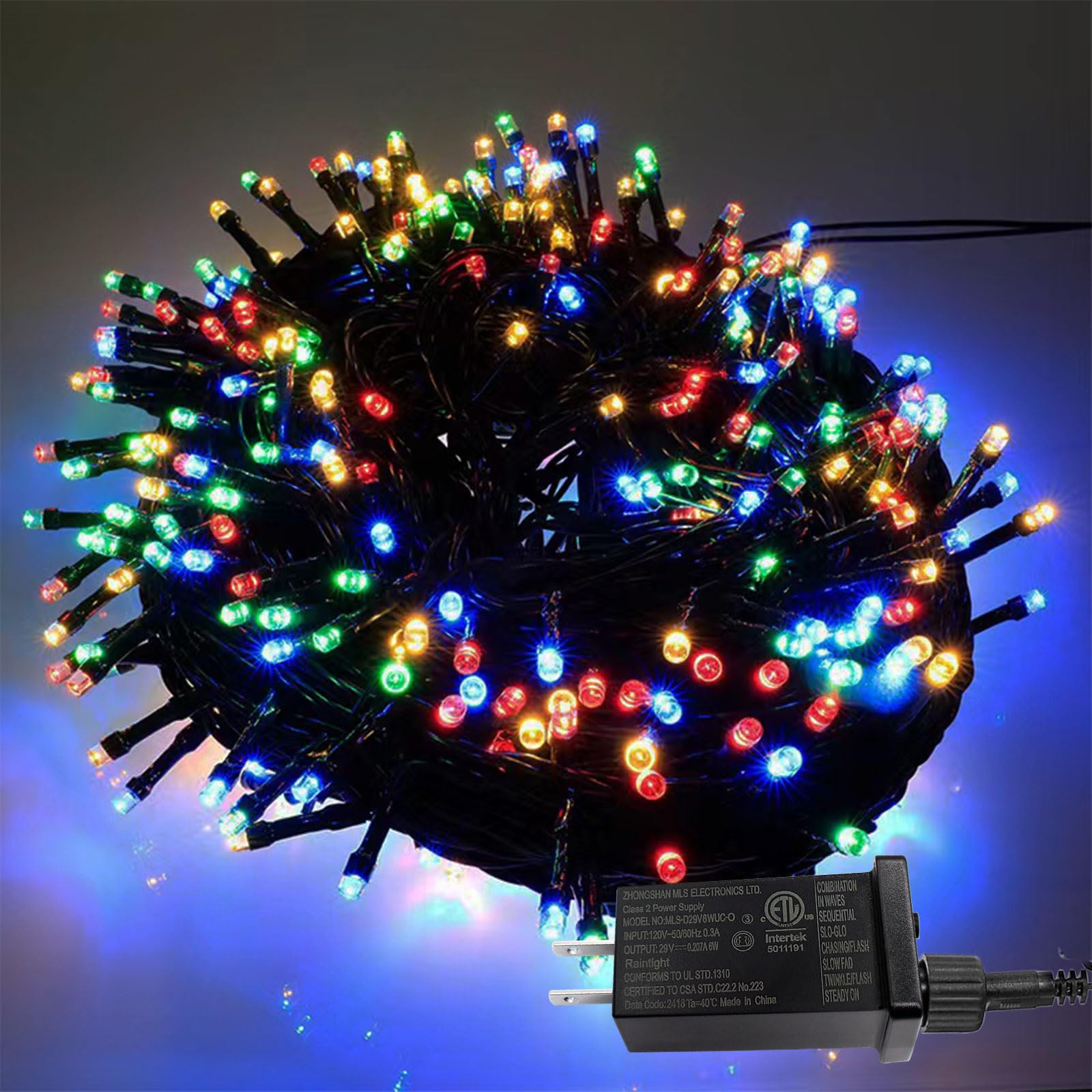 24V LED Transformer – 7.2W Waterproof IP44 Power Supply With 8 Lighting Modes & Memory, US Plug For String Lights & Projectors