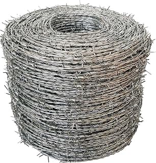 Barbed Wire, Wire Fence Stretched Ribbon Barbed Wire Coils High Protection for Fence, Farm, Garden, Home (Color : 1.8mm, Size : 180M(590.5ft))