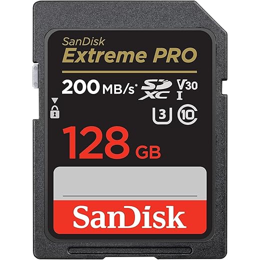 SanDisk 128GB Extreme PRO SDXC UHS-I Memory Card - C10, U3, V30, 4K UHD, SD Card - SDSDXXD-128G-GN4IN