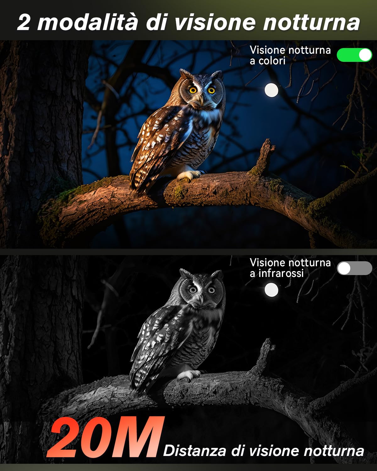 Xega 4G LTE Fotocamera da Caccia Solare, 2K PTZ Fototrappola con SIM Scheda, Telecamera Esterna con Pannello Solare e APP，Rilevamento PIR, Visione Notturna a Colori, Audio a 2 Vie, per Animali