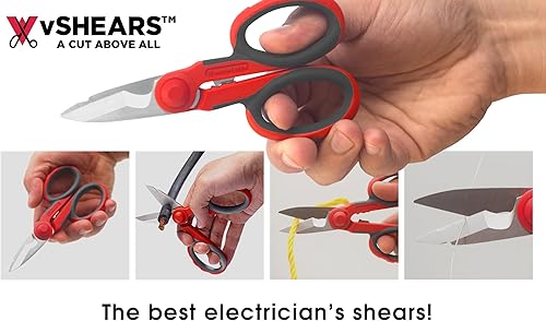 Miniatura 5 de VAMPLIERS Juego de herramientas de 2 piezas. Alicates de línea de electricista de 9 pulgadas, tijeras multiusos para electricista + bolsa de