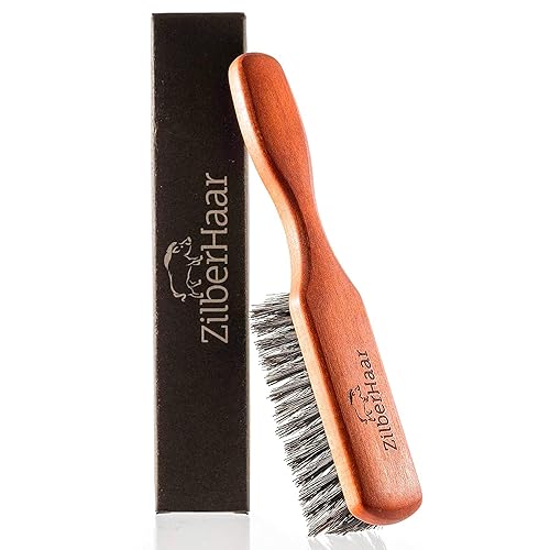 Miniatura 7 de ZilberHaar cepillo de cerdas de jabalí y firmeza natural puras para barba Cepillo de madera de peral funciona con todos los bálsamos y aceites para