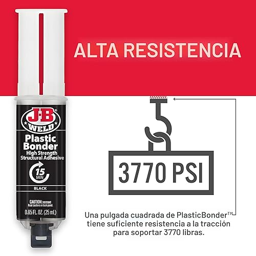 Miniatura 4 de J-B Weld 50139 - Panel de plástico adhesivo y jeringa de relleno de huecos color negro 08fl oz