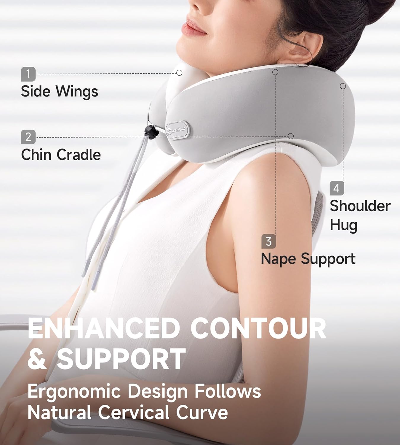 Neck Pillow Airplane, 100% Pure Memory Foam, Cooling Airplane Pillow, Travel Pillow, Travel Pillows for Airplanes, Plane Pillow, Flight, Gray - Image 3