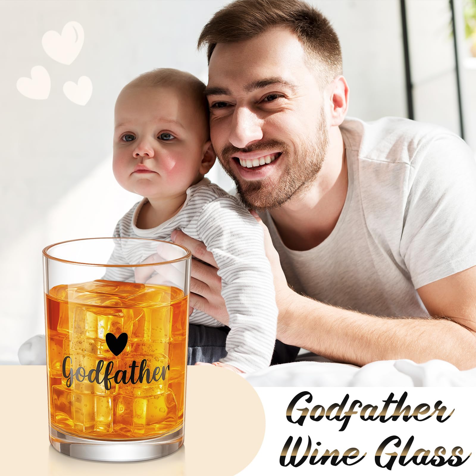 Reallnaive 6 Pcs Godfather Proposal Gift Will You Be My Godfather Gift Box Set Includes Wine Glass Bracelet Keychain Card Socks for God Father Uncle from Godchild Baptism Easter Father's Day(Classic)