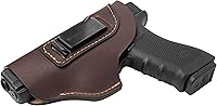 Vista 7 de Relentless Tactical IWB The Defender - Funda de cuero para pistolas S&W M&P Shield, GLOCK 17 19 22 23 32 33, Springfield XD & XDS, y pistolas