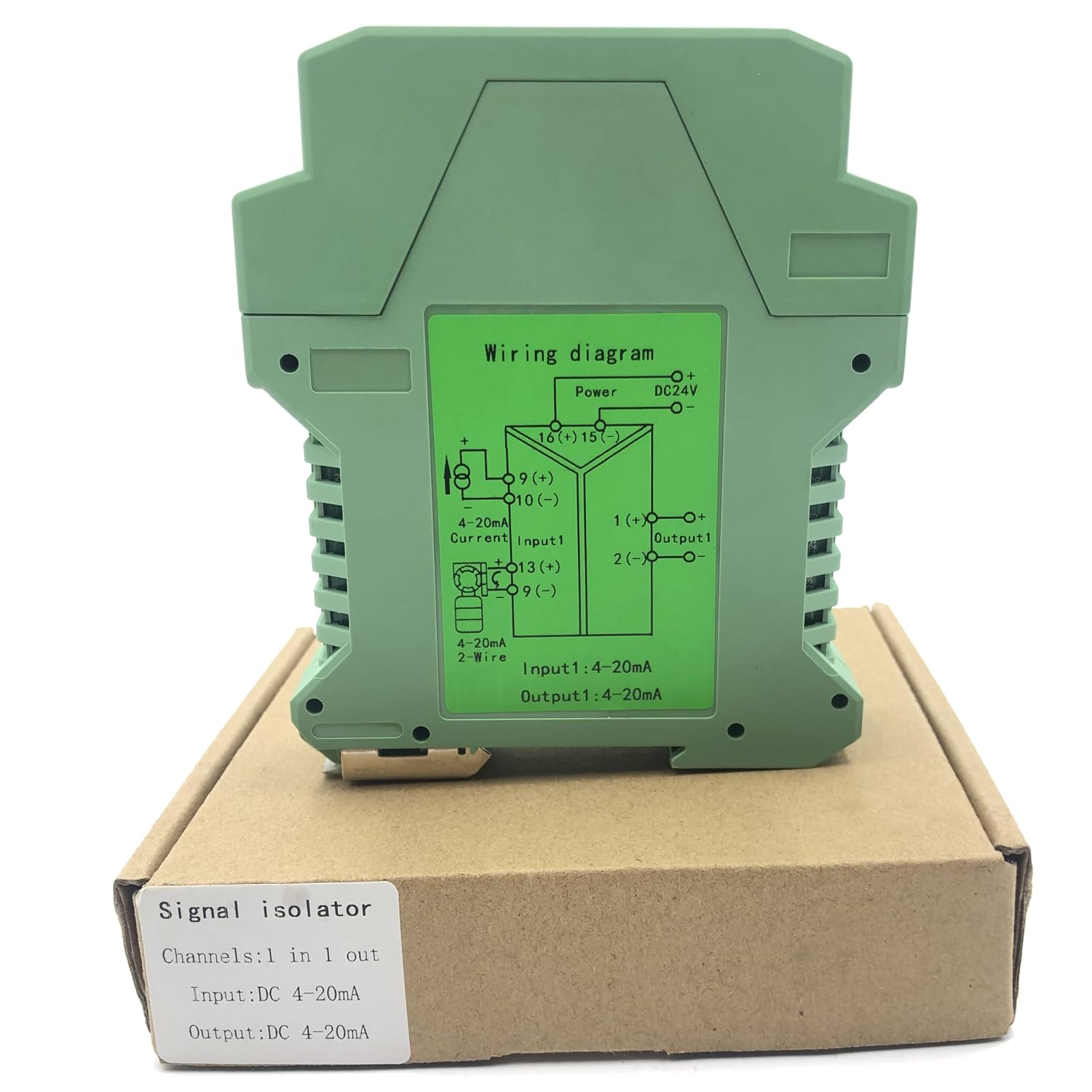 Signal Isolator DC 24V,PLC Detect Signal Conditioner,Module Analog Output(One in and one Out 4-20mA Turn 4-20mA)