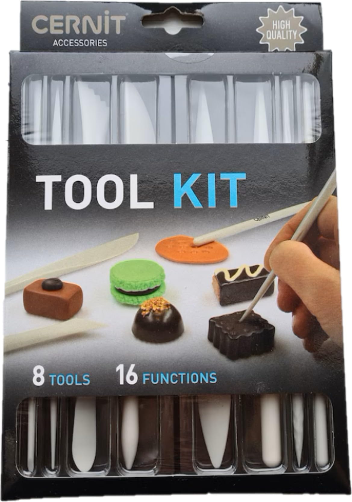 Cernit Plastic 8 Chisels Tool Kit, Creme