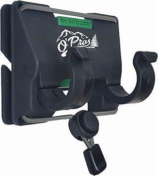 Outdoor Professionals (O Pros) Belt Clip Rod Holder Hands-Free - Slide Lock System with 360 Rotation for Fly Fishing and Spinning Rods