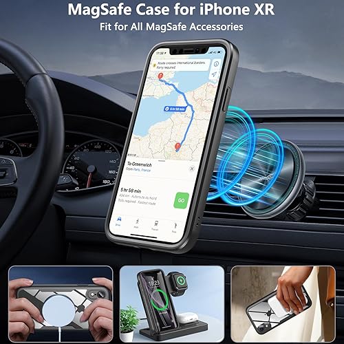 Miniatura 5 de BESINPO Funda magnética a prueba de golpes con protector de pantalla integrado, protección de cuerpo completo de grado militar, compatible con