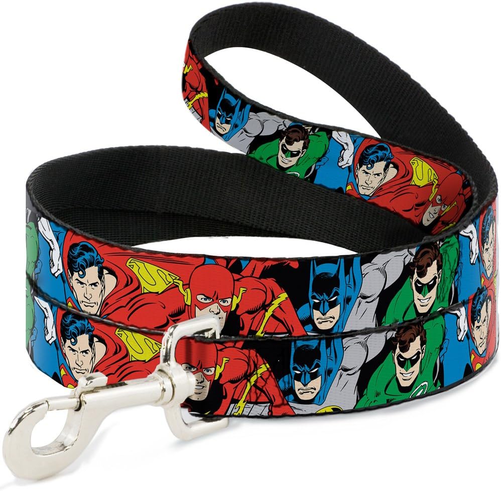 Dog Leash Justice League Superheroes Close Up New 6 Feet Long 1.5 Inch Wide