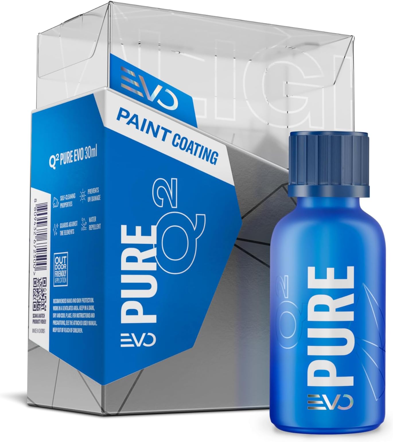 quartz Cloth Q2 Pure EVO Ceramic Coating – Ultra Gloss – sio2 Hard – Deep Shine - Single Layer – Outdoor Application – Water Spot Resistant - Extreme Durability (30ml)