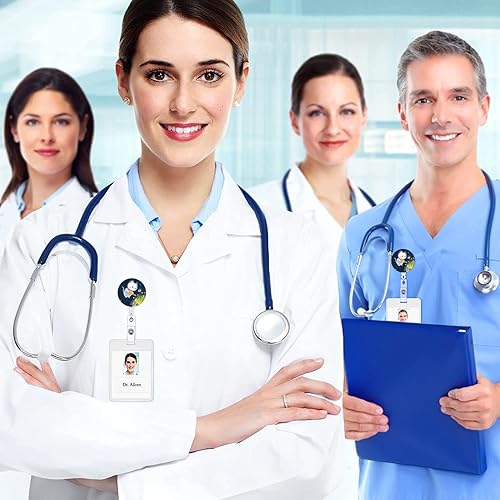 Vista 21 de Carretes retráctiles para tarjetas de identificación, clip de insignia con llavero retráctil y llavero, cuerda de nailon resistente para tarjetas