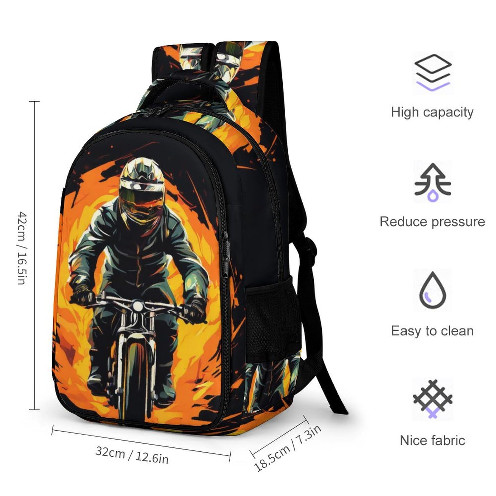 Mochilas Mochila Escolar Para Niños Mochila Escolar Motocicletas Mochilas Escolares De Bicicleta De Montaña Impresos En 3D Para Niños Estudiantes De Primaria Y Secundaria