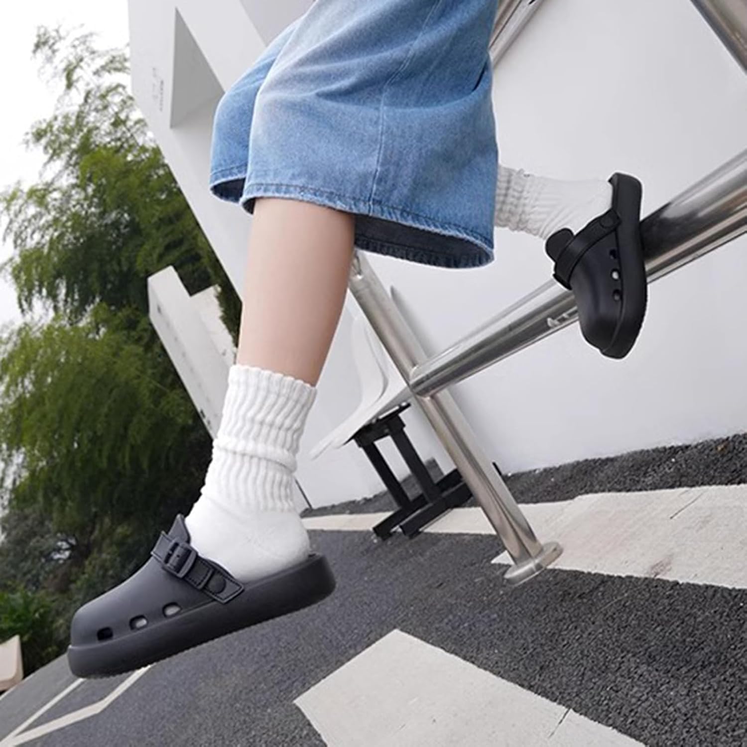 ASHALI Casual Solid Color EVA Slides for Women All-Season Slip-On Round Toe Flats with Thick Sole Comfortable Lightweight Indoor/Outdoor Padded Slipper - Image 2