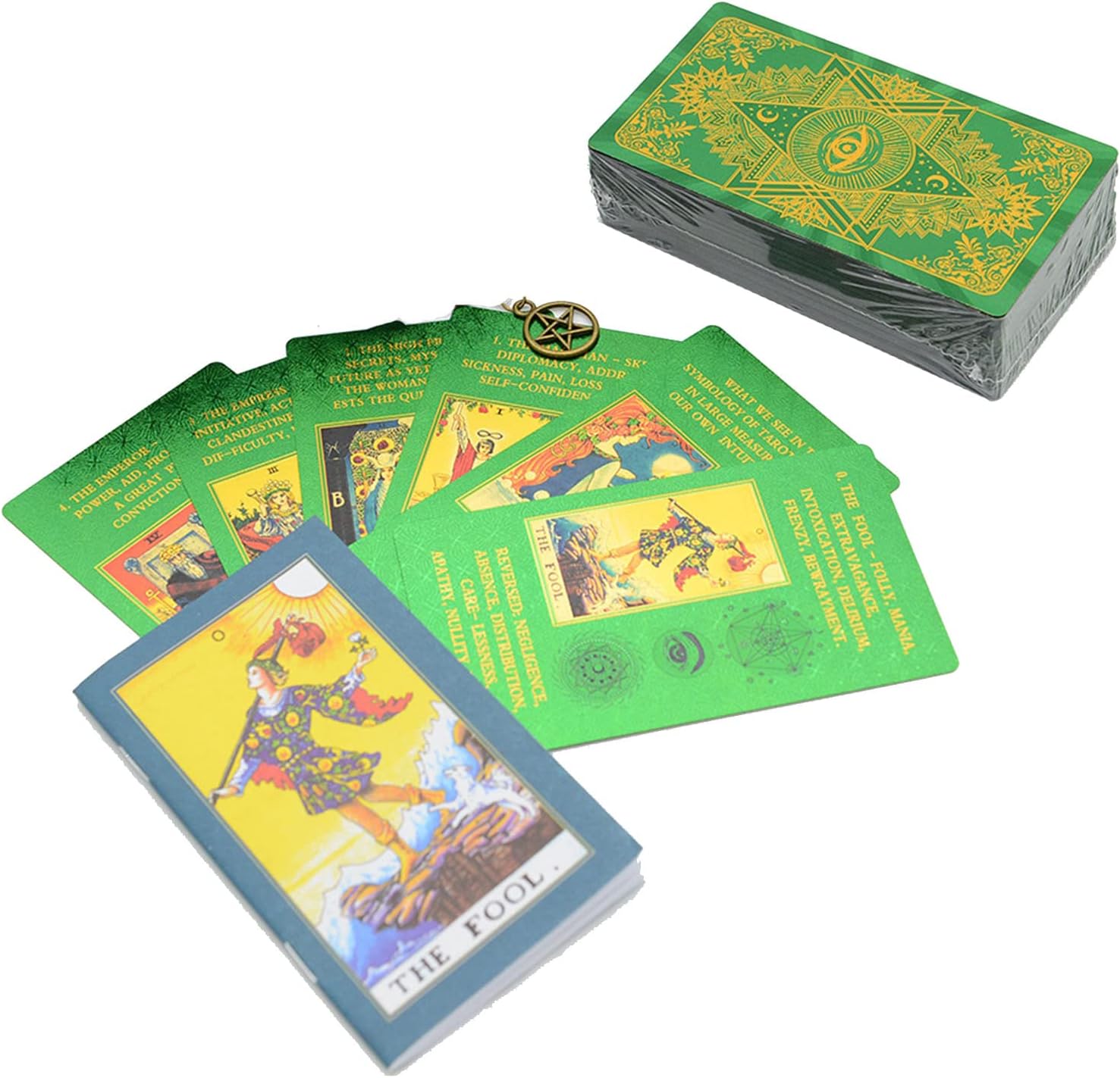 Tarot Cards Deck, Water Proof with Guidebook Divination Discoloration Cards, Fortune Telling Game Set for Family Reunion Beginners Expert Readers for Christmas Birthday, A
