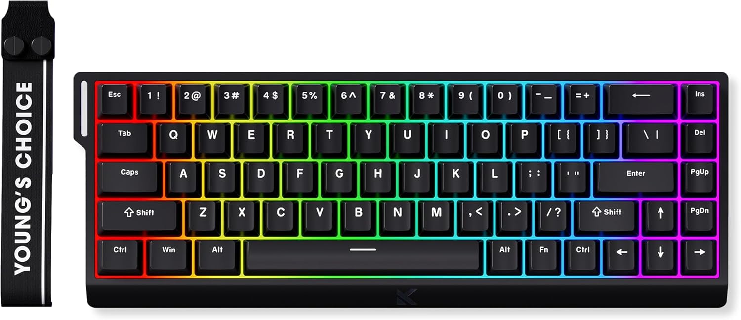 Product image of x MCHOSE Ace68 HE Clavier Gaming 65% RGB Filaire, Rapid Trigger 8000Hz, Switch Magnétique à Effet Hall Ice Blue, Course Ajustable Ultra Précision 0,005 mm, pour Jeux FPS, Noir
