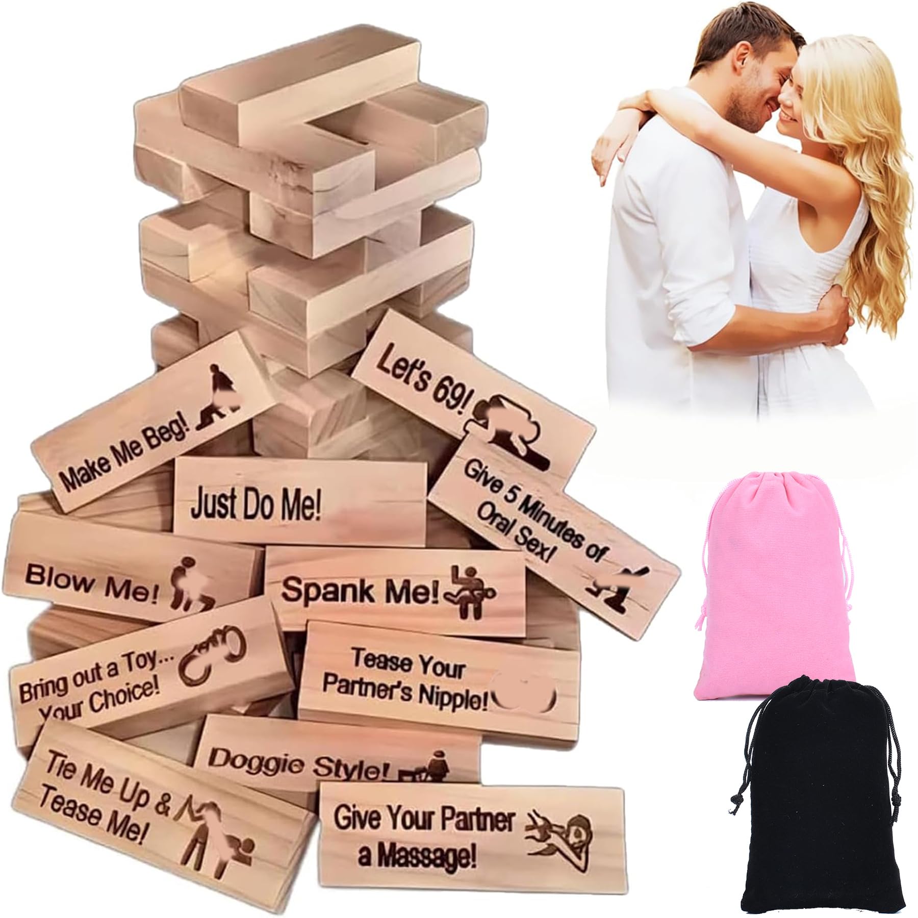 Générique 48 Pièces Lust Tower Italiano, Jeux érotiques pour Couples, Jeux Coquins pour Adultes, Jeu érotique Tour en Bois, Cadeaux Romantiques Surprise pour Vos Proches