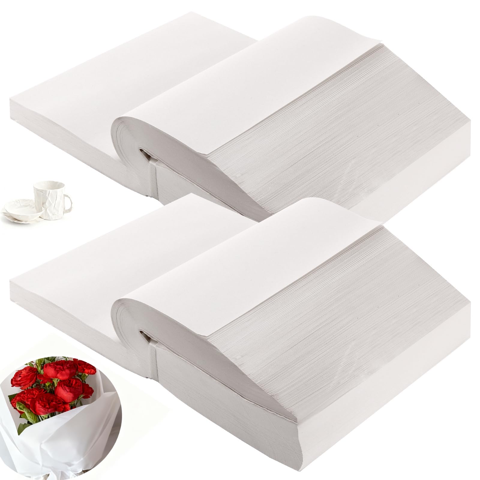 SENJEOK 600PCS A3 Large Newspaper Offcuts Packing Paper, A3 Newsprint White Chip Shop Paper for Moving House, Gift Wrapping